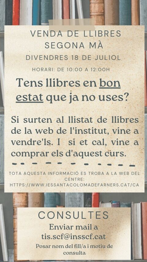 INFORMACIÓ LLIBRES CURS 25-26