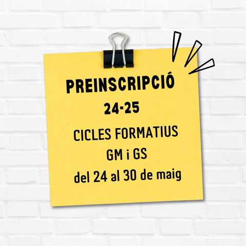 PREINSCRIPCIÓ CICLES FORMATIUS