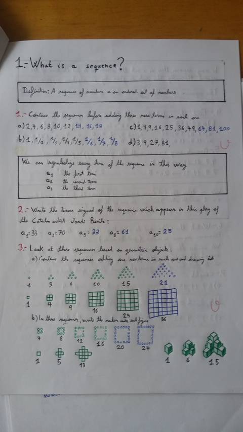 SEQUENCES: Working on Maths and English together