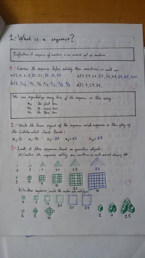 SEQUENCES: Working on Maths and English together