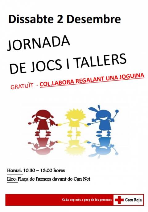 Recollida de joguines (Creu Roja): Plaça Farners, dissabte 2 de desembre