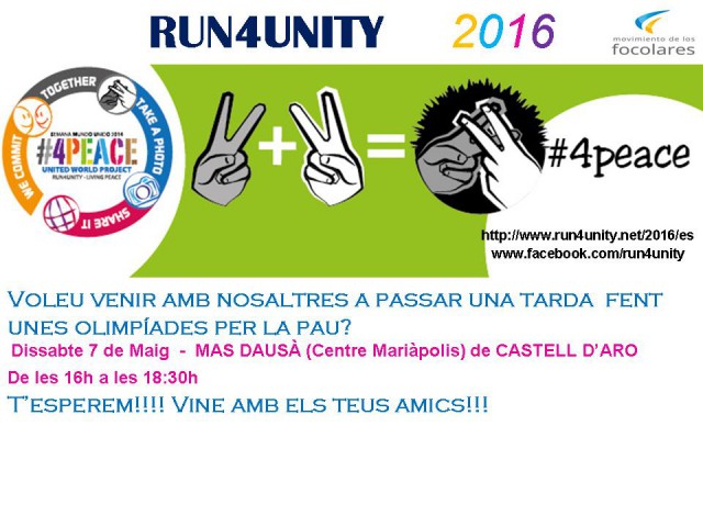 Run4Unity 2016: una carrera solidària per la pau