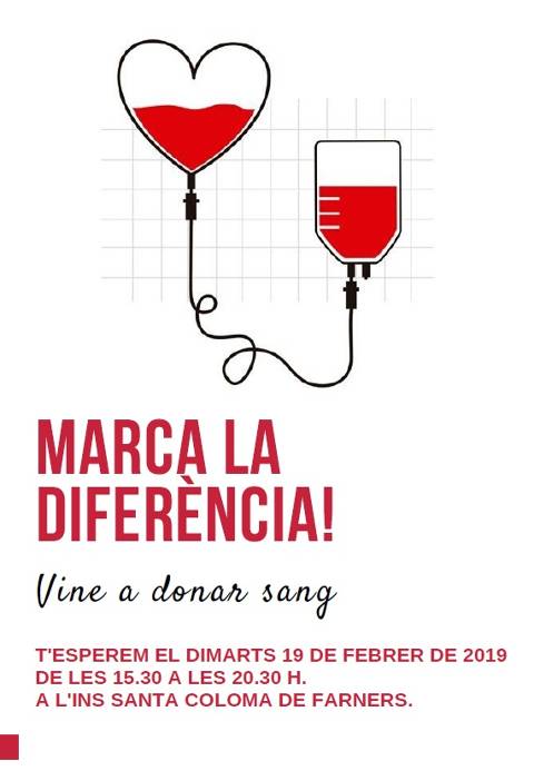 69 DONANTS a la primera donació de sang a l'institut: dimarts 19 de febrer de 2019