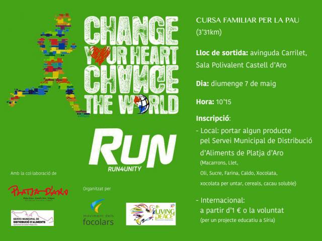 LIVINGPEACE: Run4unity (cursa familiar a Castell d'Aro), 7 de maig de 2017