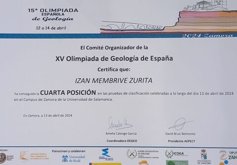 XV Olimpiada de Geologia  Zamora 2024